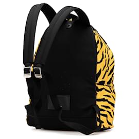 Saint Laurent-Saint Laurent Yellow Canvas Zebra Print City Backpack-Yellow
