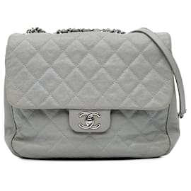Chanel-Chanel Gray Large Quilted Caviar Urban Companion Flap-Brown