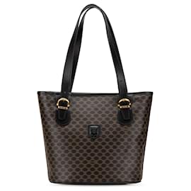 Céline-Celine Black Macadam Coated Canvas Tote-Black