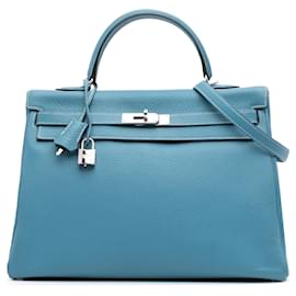 Hermès-Hermès Blue Togo Kelly Retourne 35-Blue,Other