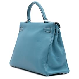 Hermès-Hermès Bleu Togo Kelly Retourne 35-Bleu,Autre