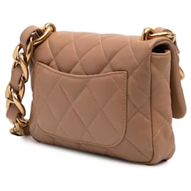 Chanel-Chanel Brown Petit Sac en Cuir Agneau Matelassé Funky Town-Marron,Chair