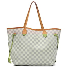 Louis Vuitton-Louis Vuitton White Damier Azur Neverfull MM-White