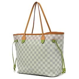 Louis Vuitton-Louis Vuitton White Damier Azur Neverfull MM-White