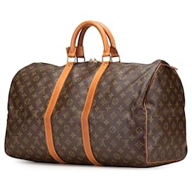 Louis Vuitton-Louis Vuitton Brown Monogram Keepall 50-Brown