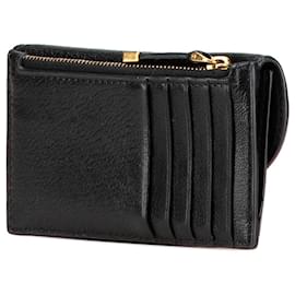 Dior-Dior Black Goatskin Cosmos Saddle Zipped Card Holder-Black