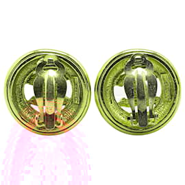 Chanel-Chanel Gold Gold Plated CC Clip On Earrings-Golden