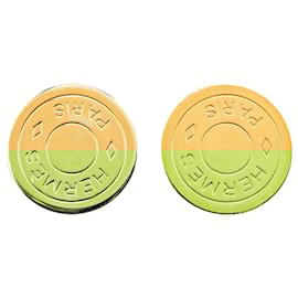 Hermès-Hermès Gold Gold Plated Bijouterie Fantaisie Clou De Selle Clip On Earrings-Golden