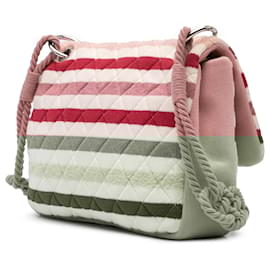 Chanel-Chanel Rose Jumbo Rayé Jersey Feutre et Corde Rabat-Rose