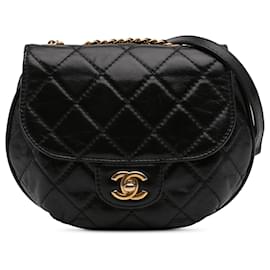 Chanel-Chanel Black Small Aged Calfskin Bubble CC Flap-Black