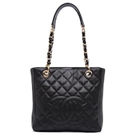 Chanel-Chanel Black Petite Caviar Shopping Tote-Black