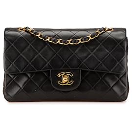 Chanel-Chanel Black Small Classic Lambskin Double Flap-Black