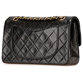 Chanel-Chanel Black Small Classic Lambskin Double Flap-Black