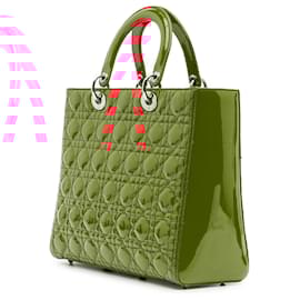 Dior-Dior Red Large Patent Cannage Lady Dior-Red