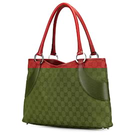 Gucci-Gucci Red GG Canvas Tote-Red