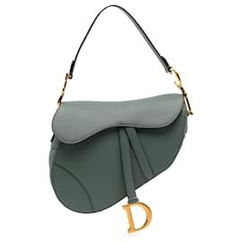 Dior-Dior Green Grained Calfskin Saddle Bag-Green,Dark green