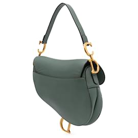 Dior-Dior Green Grained Calfskin Saddle Bag-Green,Dark green