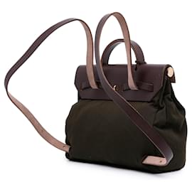 Hermès-Hermès Green Toile Herbag GM Backpack-Green,Dark green