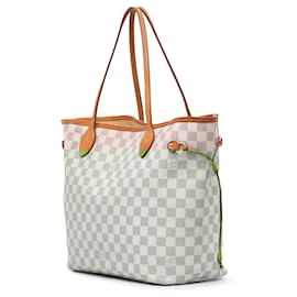 Louis Vuitton-Louis Vuitton White Damier Azur Neverfull MM-White