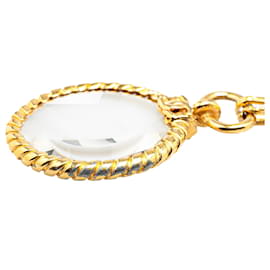 Chanel-Collier en pendentif loupe avec chaîne double plaquée or de Chanel-Doré