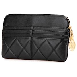 Chanel-Pochette en caviar matelassé noir CC de Chanel-Noir