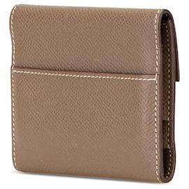 Hermès-Hermès Brown Mini Epsom Clic Card Holder-Brown,Taupe