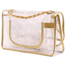 Chanel-Chanel White Medium PVC and Metallic Lambskin Naked Flap-White