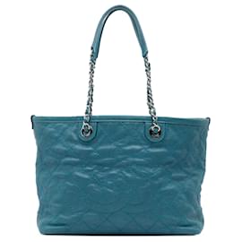 Chanel-Chanel Bleu Petit Sac Shopping Quotidien Matelassé en Cuir Caviar-Bleu,Turquoise
