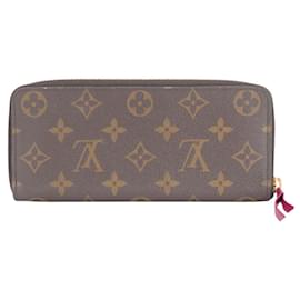 Louis Vuitton-Louis Vuitton Monogram Long Wallet-Brown,Fuschia