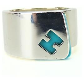 Hermès-Bague en argent 925 bleu clair Hermes-Argenté,Bleu clair