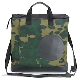 Alfred Dunhill-Dunhill Camouflage Leather Shoulder Bag Tote for Men-Other,Green