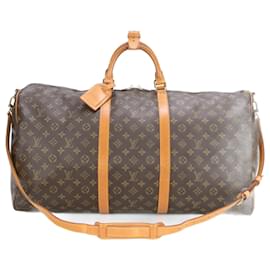 Louis Vuitton-Louis Vuitton Monogram Keepall Bandouliere 60-Marron,Monogramme