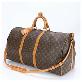 Louis Vuitton-Louis Vuitton Monogram Keepall Bandouliere 60-Marron,Monogramme