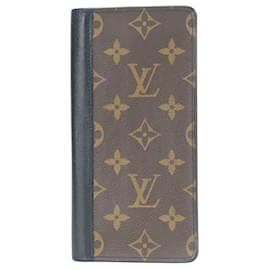 Louis Vuitton-Louis Vuitton Monogram Macassar Long Wallet-Brown,Black