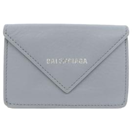 Balenciaga-Portefeuille en cuir bi-fold bleu clair Balenciaga-Bleu clair
