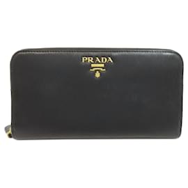 Prada-Prada Black Leather Long Wallet-Black
