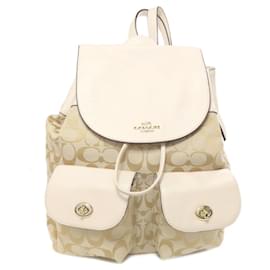 Coach-Coach Signature Backpack-White,Beige