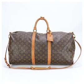 Louis Vuitton-Louis Vuitton Monogram Keepall Bandouliere 55-Brown,Monogram