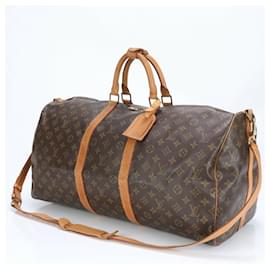 Louis Vuitton-Louis Vuitton Monogram Keepall Bandoulière 55-Marron,Monogramme