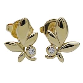 Tiffany & Co-Tiffany & Co. Yellow Gold Diamond Stud Earrings-Golden