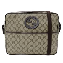 Gucci-Sac à épaule Gucci GG Plus entrelacé-Marron