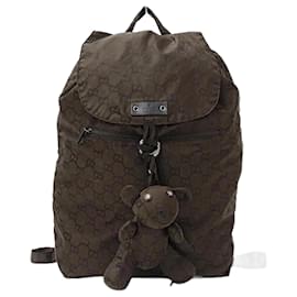 Gucci-Gucci Women's Brown Nylon Backpack-Brown