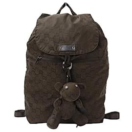 Gucci-Gucci Women's Brown Nylon Backpack-Brown