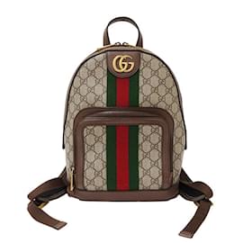 Gucci-Gucci GG Supreme Canvas Ophidia Small Backpack-Beige
