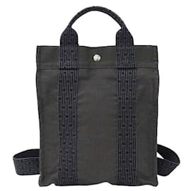 Hermès-Hermes Black Canvas Backpack-Black