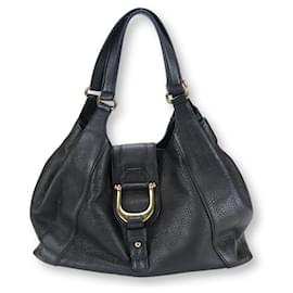 Gucci-Gucci Black Leather Tote Bag-Black