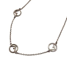 Fendi-Fendi Rhinestone Choker Necklace-Silvery
