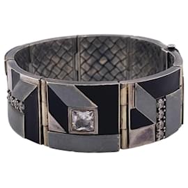 Bottega Veneta-Bracelet Bijou en Rhinestones Bottega Veneta-Noir,Argenté
