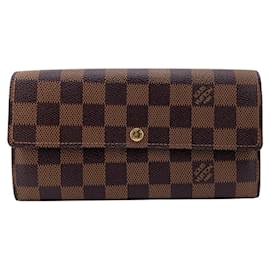 Louis Vuitton-Louis Vuitton Damier Canvas Long Wallet-Damier ebene