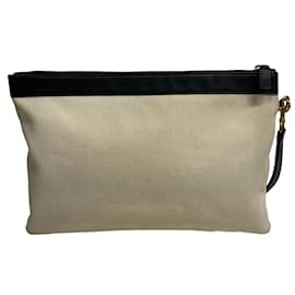Balenciaga-Sac Clutch BB Balenciaga-Noir,Écru